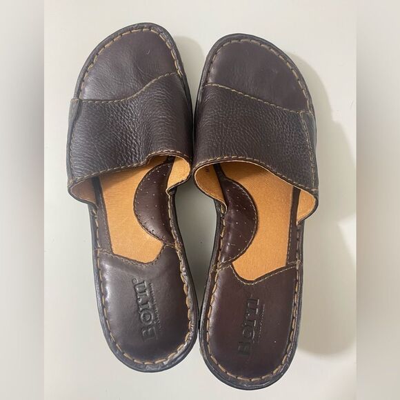 Brown Leather women’s Born Sandals - Picture 7 of 9